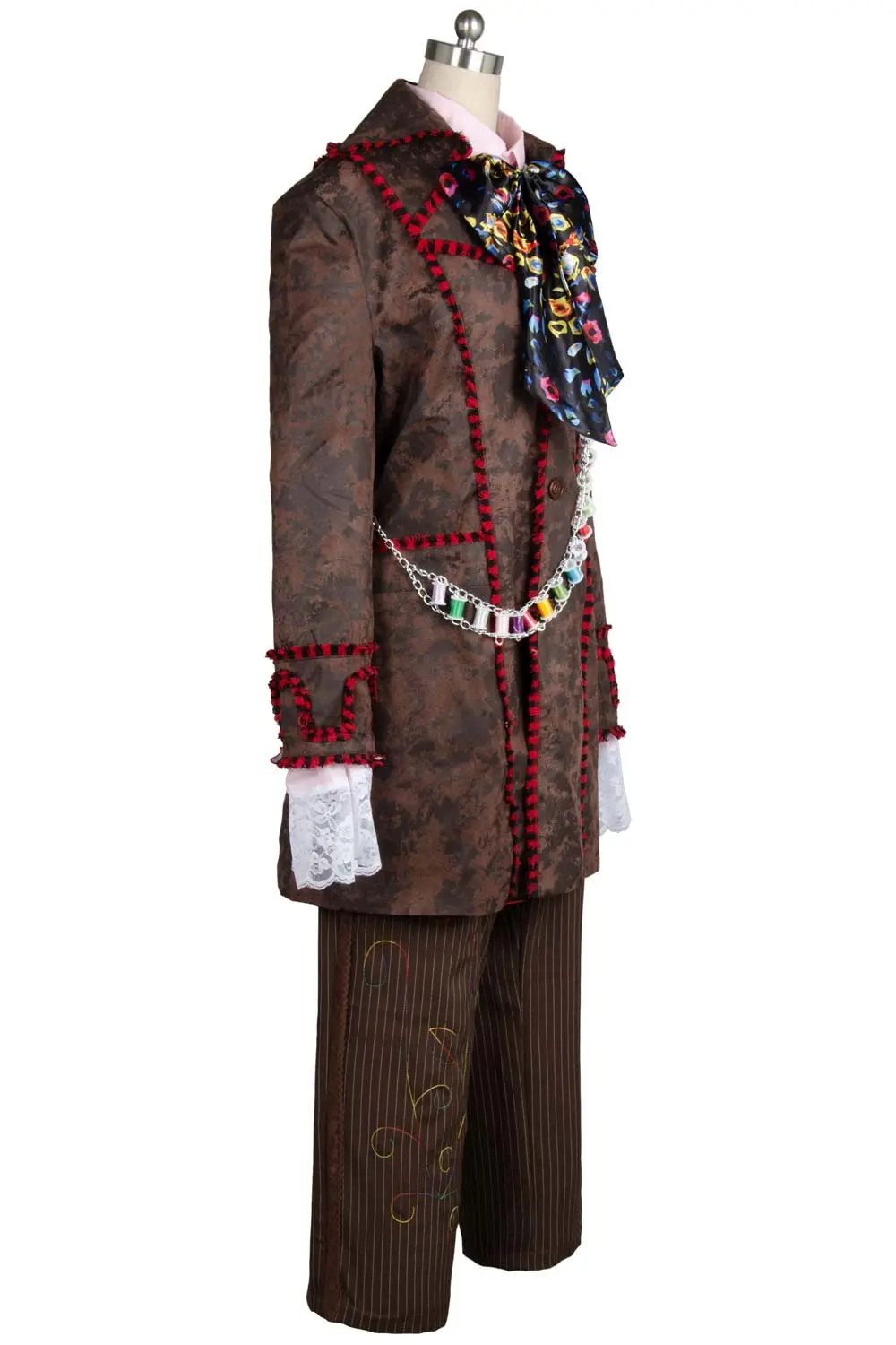 Alice In Wonderland Johnny Depp Mad Hatter Jacket Pants Tie 6 Pcs Cosplay Costume 2 Alice In Wonderland Johnny Depp Mad Hatter Jacket Pants Tie 6 Pcs Cosplay Costume - Image 2