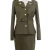 Captain America: The First Avenger Agent Peggy Carter Suit Cosplay Costume Version Green
