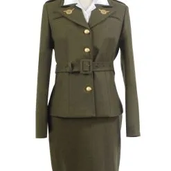 Captain America: The First Avenger Agent Peggy Carter Suit Cosplay Costume Version Green