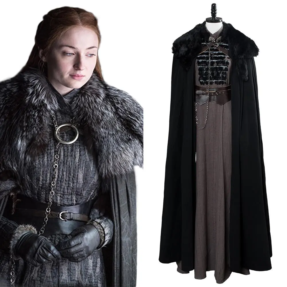 Game Of Thrones Sansa Stark Outfit Cosplay Costume GOT Women Halloween Costume 1 Game Of Thrones Sansa Stark Outfit Cosplay Costume GOT Women Halloween Costume