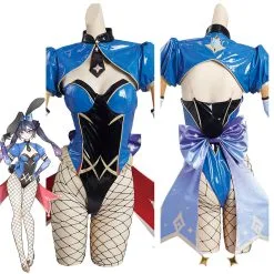 Genshin Impact Mona Bunny Girls Halloween Carnival Original Design Cosplay Costume-Cossky®