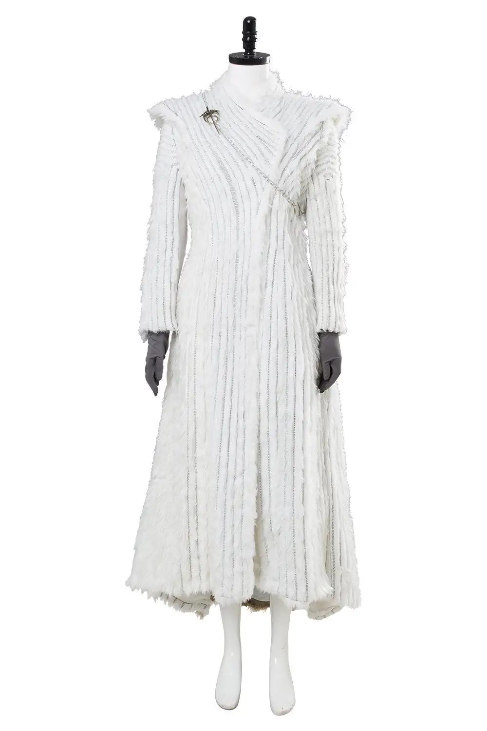 Game Of Thrones Daenerys Season 7 E6 Targaryen Outfit Dragonstone Snow Dress Cosplay Costume 3 Game Of Thrones Daenerys Season 7 E6 Targaryen Outfit Dragonstone Snow Dress Cosplay Costume - Image 3