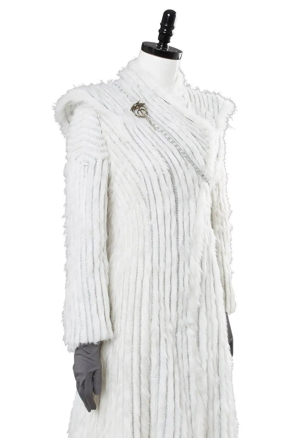 Game Of Thrones Daenerys Season 7 E6 Targaryen Outfit Dragonstone Snow Dress Cosplay Costume 10 Game Of Thrones Daenerys Season 7 E6 Targaryen Outfit Dragonstone Snow Dress Cosplay Costume - Image 10