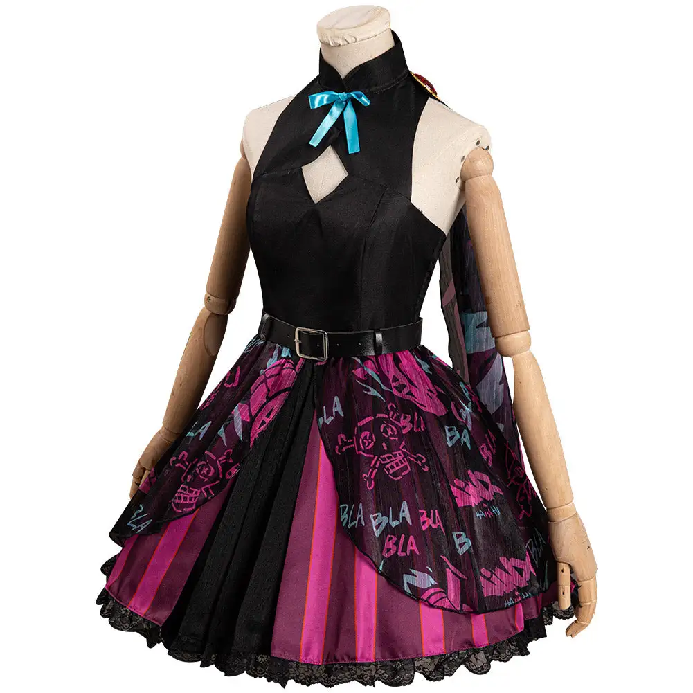 Arcane: League Of Legends Jinx Original Design Cosplay Costume Witch Dress Hat Outfits 3 Arcane: League Of Legends Jinx Original Design Cosplay Costume Witch Dress Hat Outfits - Image 3