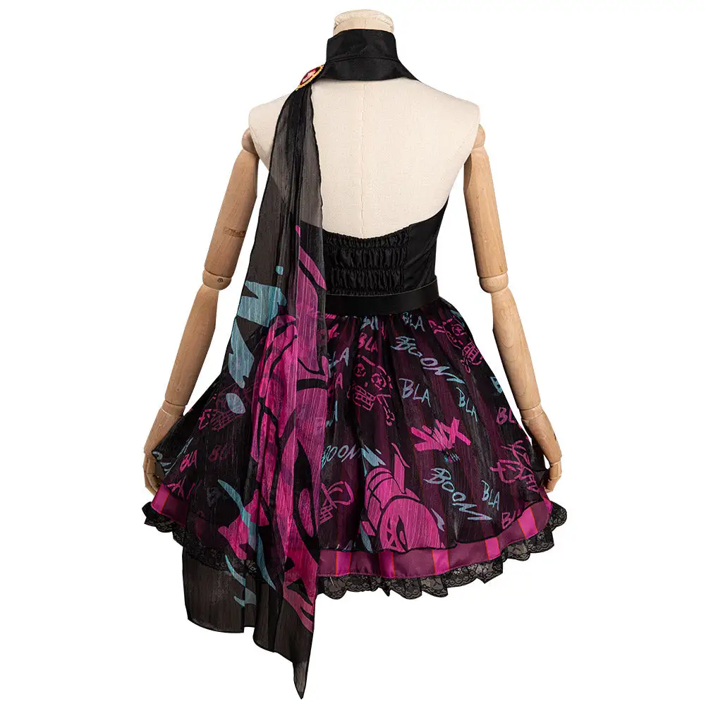 Arcane: League Of Legends Jinx Original Design Cosplay Costume Witch Dress Hat Outfits 4 Arcane: League Of Legends Jinx Original Design Cosplay Costume Witch Dress Hat Outfits - Image 4