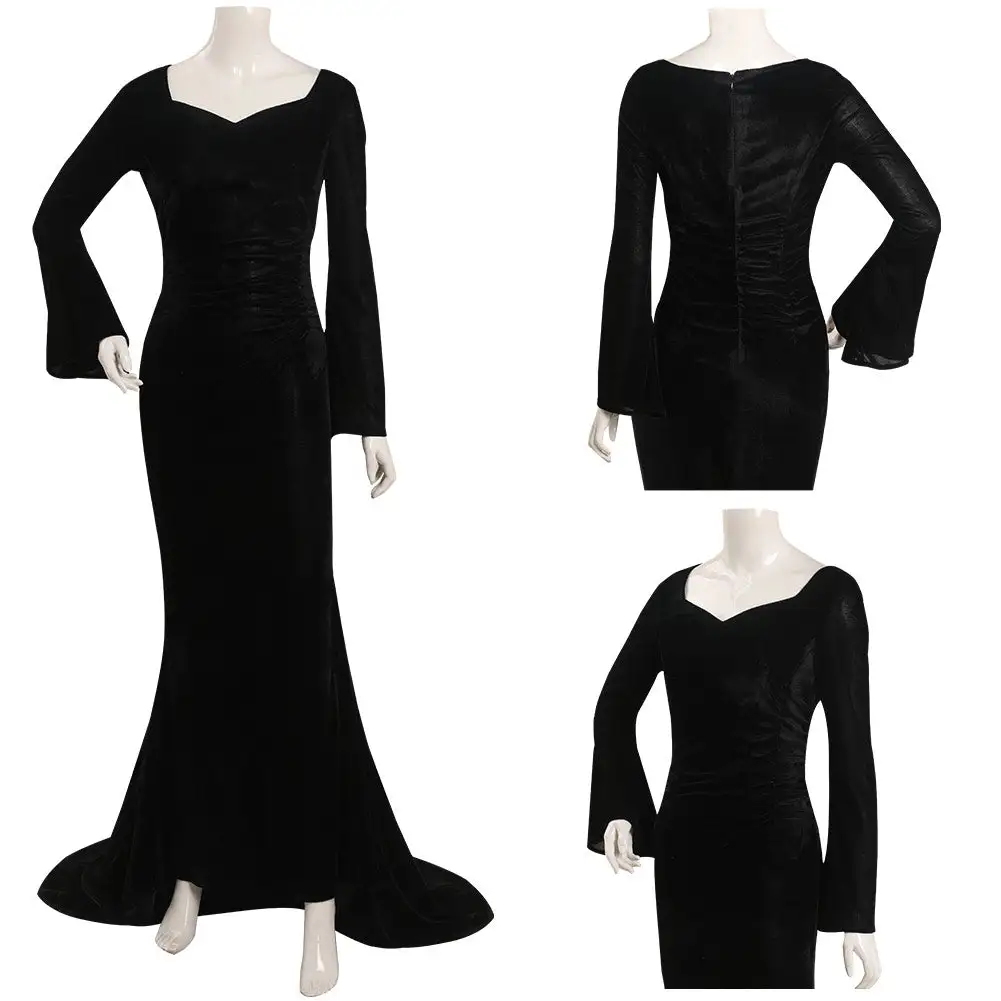 Wednesday (2022) - Morticia Addams Cosplay Costume Dress Outfits Halloween Carnival Suit 2 Wednesday (2022) - Morticia Addams Cosplay Costume Dress Outfits Halloween Carnival Suit - Image 2