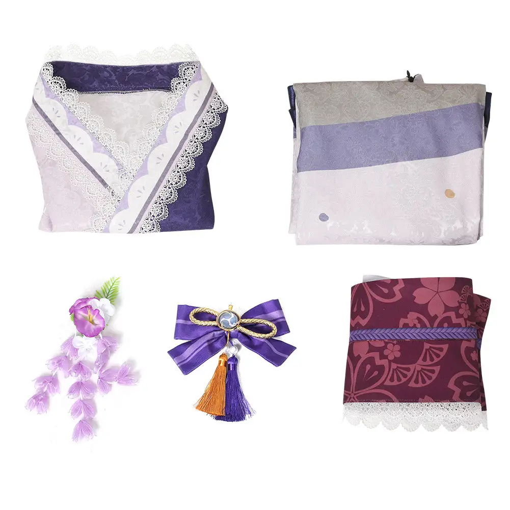 Genshin Impact - Raiden Shogun Cosplay Costume Kimono Outfits Halloween Carnival Suit 10 Genshin Impact - Raiden Shogun Cosplay Costume Kimono Outfits Halloween Carnival Suit - Image 10