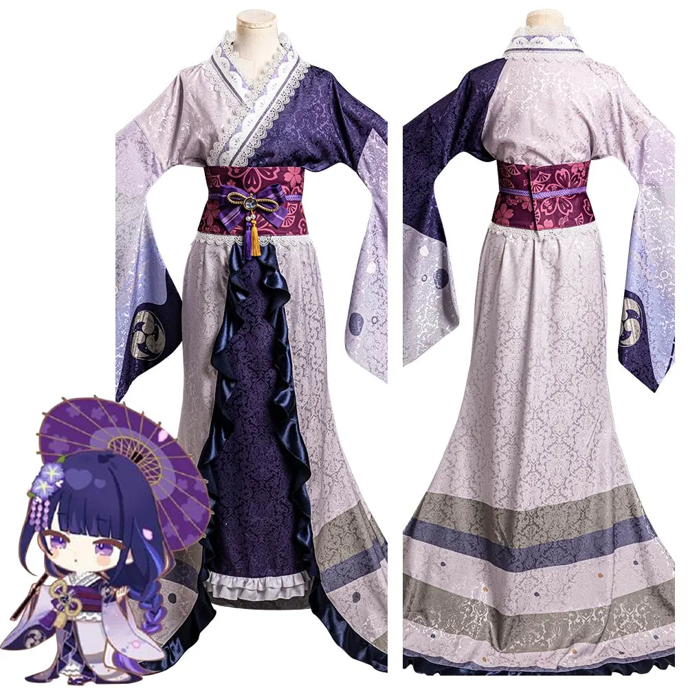Genshin Impact - Raiden Shogun Cosplay Costume Kimono Outfits Halloween Carnival Suit 1 Genshin Impact - Raiden Shogun Cosplay Costume Kimono Outfits Halloween Carnival Suit