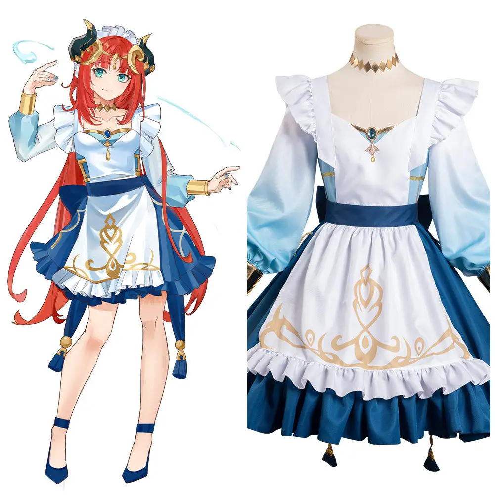 Genshin Impact-Nilou Original Design Cosplay Costume Maid Dress Outfits Halloween Carnival Suit 1 Genshin Impact-Nilou Original Design Cosplay Costume Maid Dress Outfits Halloween Carnival Suit