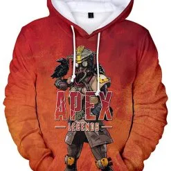 Teen Pullover Hoodie EA Games APEX Legends Bloodhound Pattern Sweatshirt
