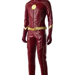 The Flash Season 4 Barry Allen Flash Outfit Jumpsuit Uniform Cosplay Costume+shoes Whole Set -Cosplay Sales Store 131405 4