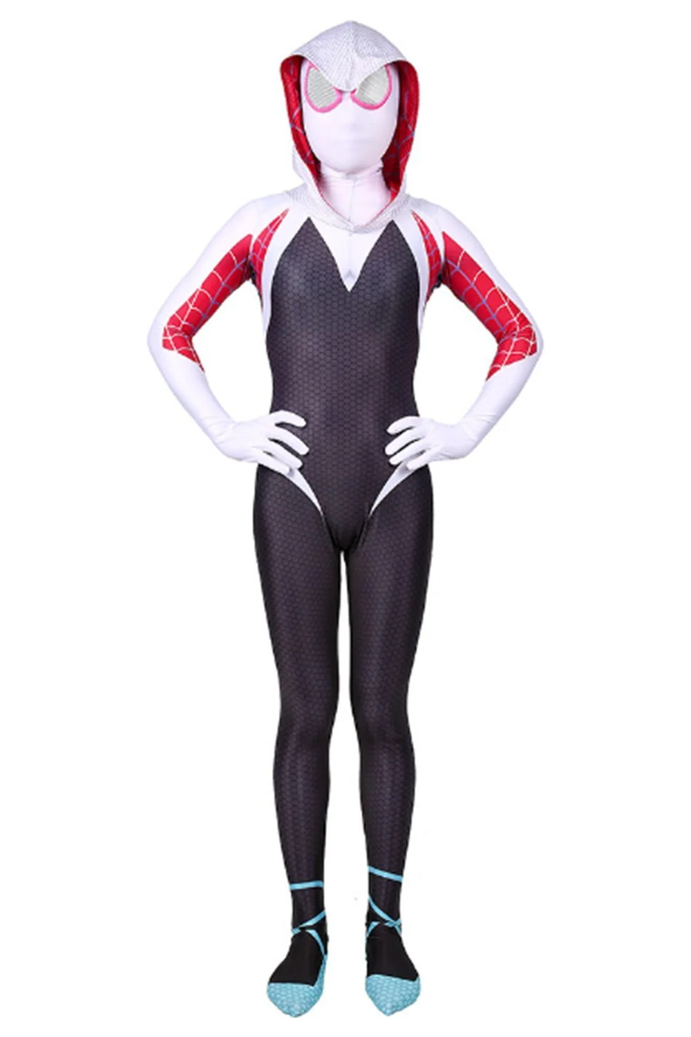 Spider-Man: Into The Spider-Verse Spider-Gwen Kids Children Halloween Cosplay Costumes 1 Spider-Man: Into The Spider-Verse Spider-Gwen Kids Children Halloween Cosplay Costumes