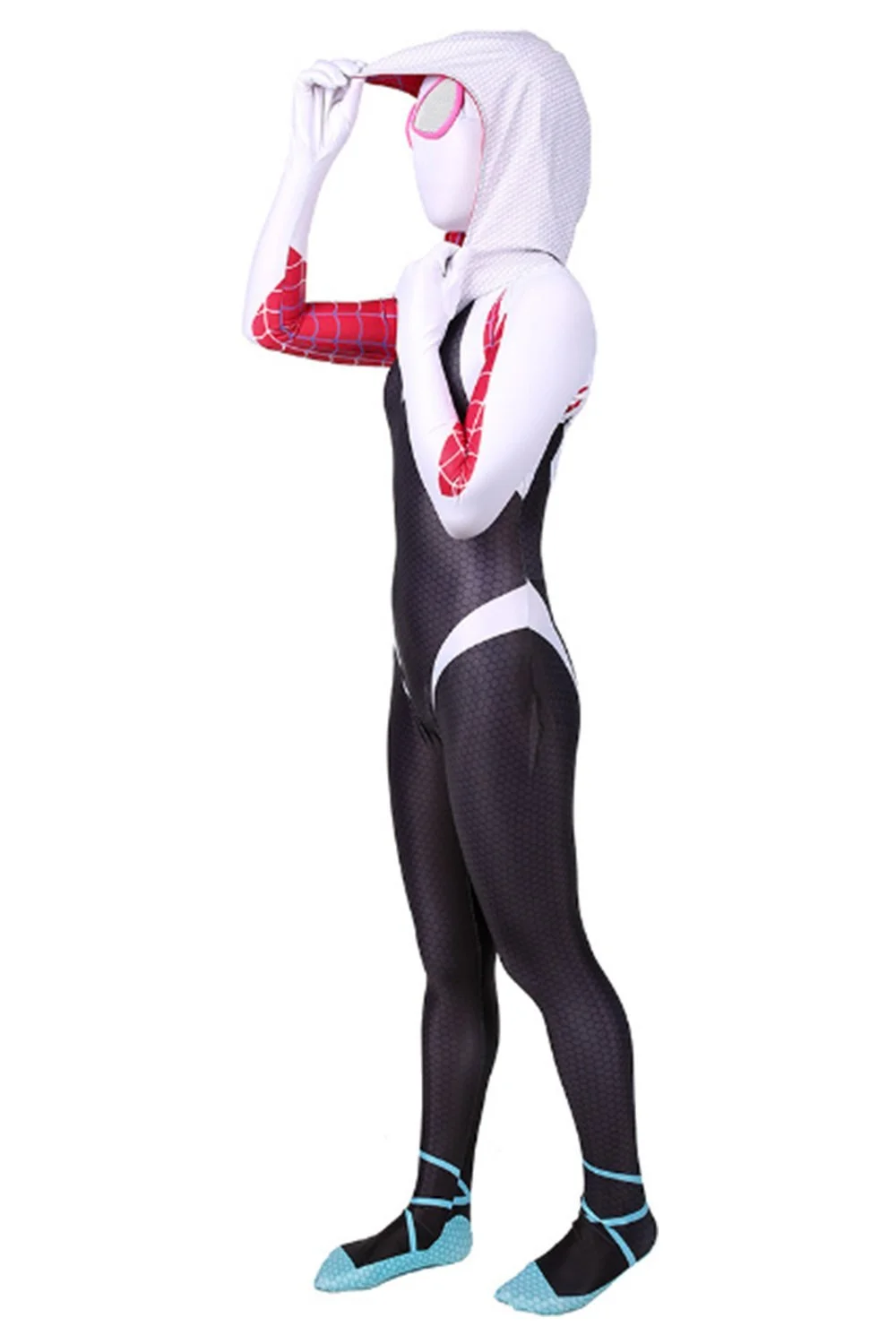 Spider-Man: Into The Spider-Verse Spider-Gwen Kids Children Halloween Cosplay Costumes 2 Spider-Man: Into The Spider-Verse Spider-Gwen Kids Children Halloween Cosplay Costumes - Image 2