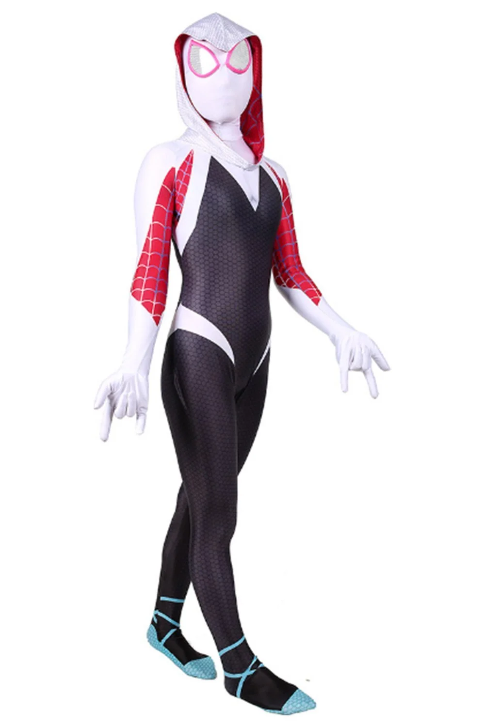 Spider-Man: Into The Spider-Verse Spider-Gwen Kids Children Halloween Cosplay Costumes 4 Spider-Man: Into The Spider-Verse Spider-Gwen Kids Children Halloween Cosplay Costumes - Image 4