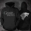 Game Of Thrones Stark Black Hooded T-shirt Costume(Free Ship)