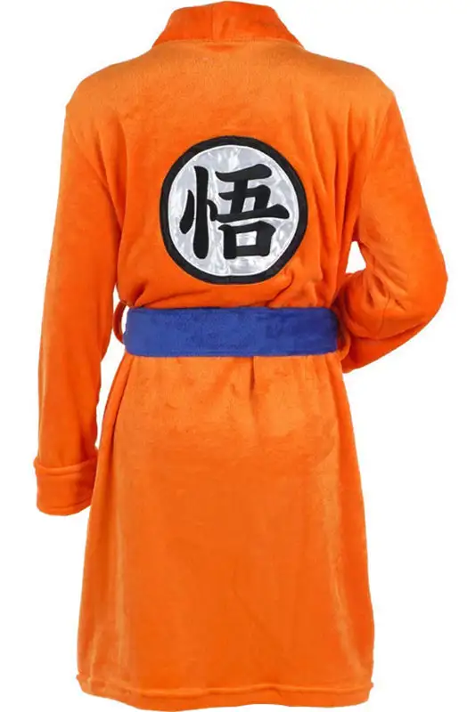 Mens Bathrobe Dragon Ball Son Goku Outfit Pattern Plush Robe For Adults Orange 2 Mens Bathrobe Dragon Ball Son Goku Outfit Pattern Plush Robe For Adults Orange - Image 2