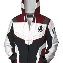Avenger's Endgame Hoodie Quantum Realm Suit Zip Up Pullover Jacket Sweatshirt For Adults
