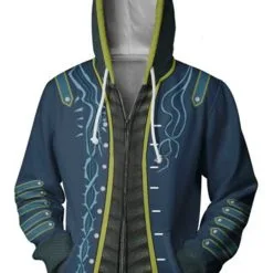 Teen Hoodie Devil May Cry Vergil Zip Up Sweatshirt Adult Unisex