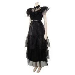 Wednesday (2022) Wednesday Addams Costume Black Party Dress Cosplay Costume Outfits Halloween Party Suit -Cosplay Sales Store 15003586 2