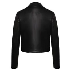 Wednesday (2022) Wednesday Addams Black Leather Coat Jacket Cosplay Costume Halloween Costume 13 Wednesday (2022) Wednesday Addams Black Leather Coat Jacket Cosplay Costume Halloween Costume -Cosplay Sales Store 15003629 3