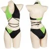 Kim Possible Shego Swimsuit Cosplay Costume Two-Piece Swimwear Outfits