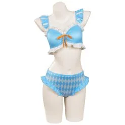 Alice In Wonderland Alice Swimsuit Cosplay Costume Two-Piece Bikini Swimwear Outfits