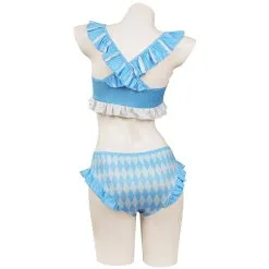 Alice In Wonderland Alice Swimsuit Cosplay Costume Two-Piece Bikini Swimwear Outfits -Cosplay Sales Store 15004022 3