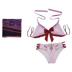 Genshin Impact Raiden Shogun Beelzebul Swimsuit Cosplay Costume Bikini Top Shorts Cloak Outfits -Cosplay Sales Store 15004082 9