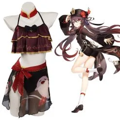 Genshin Impact Hutao Swimsuit Cosplay Costume Outfits Halloween Carnival Suit