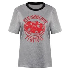 Stranger Things Season 4 Eleven Cosplay Costume Strawberry Short Sleeve T-shirt