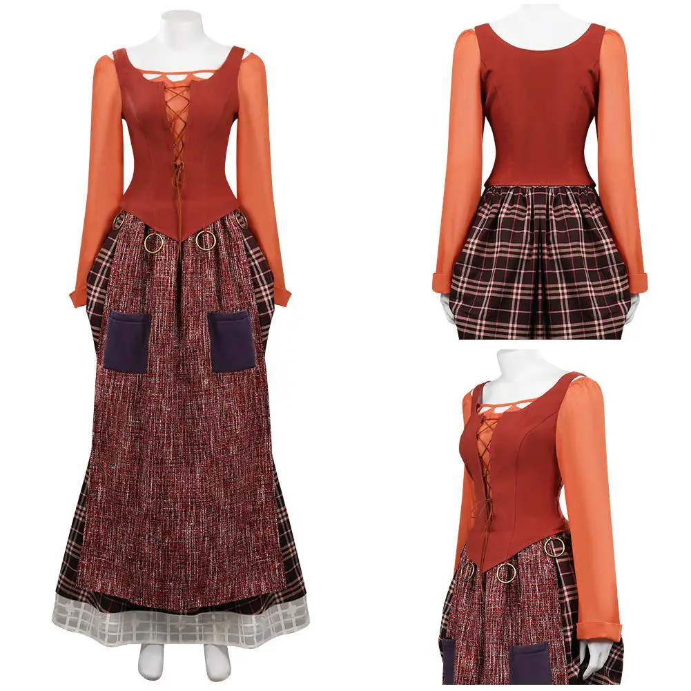 Adult Kids Hocus Pocus 2:Mary Sanderson Cosplay Costume Outfits Halloween Carnival Suit 2 Adult Kids Hocus Pocus 2:Mary Sanderson Cosplay Costume Outfits Halloween Carnival Suit - Image 2