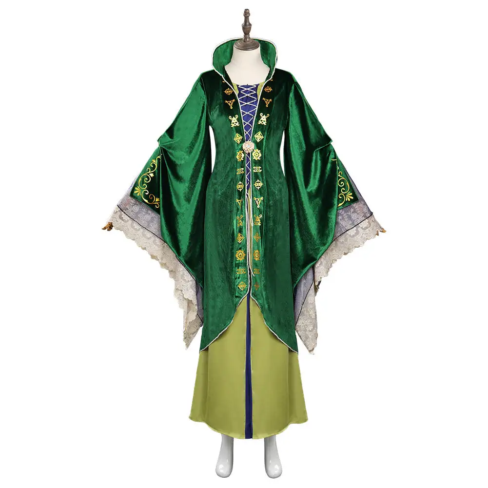 Adult Kids Hocus Pocus 2 Winifred Sanderson Cosplay Costume Dress Outfits Halloween Carnival Suit 2 Adult Kids Hocus Pocus 2 Winifred Sanderson Cosplay Costume Dress Outfits Halloween Carnival Suit - Image 2