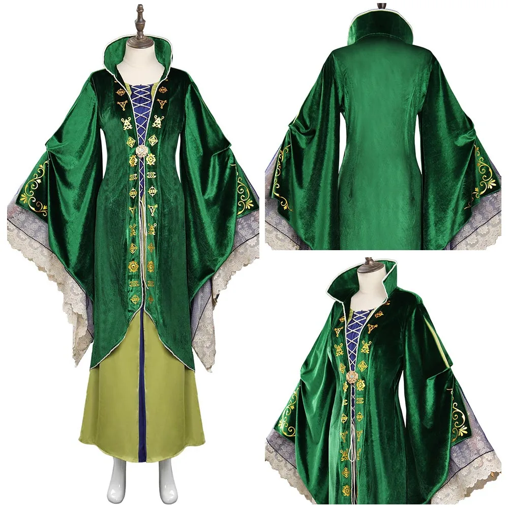 Adult Kids Hocus Pocus 2 Winifred Sanderson Cosplay Costume Dress Outfits Halloween Carnival Suit 3 Adult Kids Hocus Pocus 2 Winifred Sanderson Cosplay Costume Dress Outfits Halloween Carnival Suit - Image 3