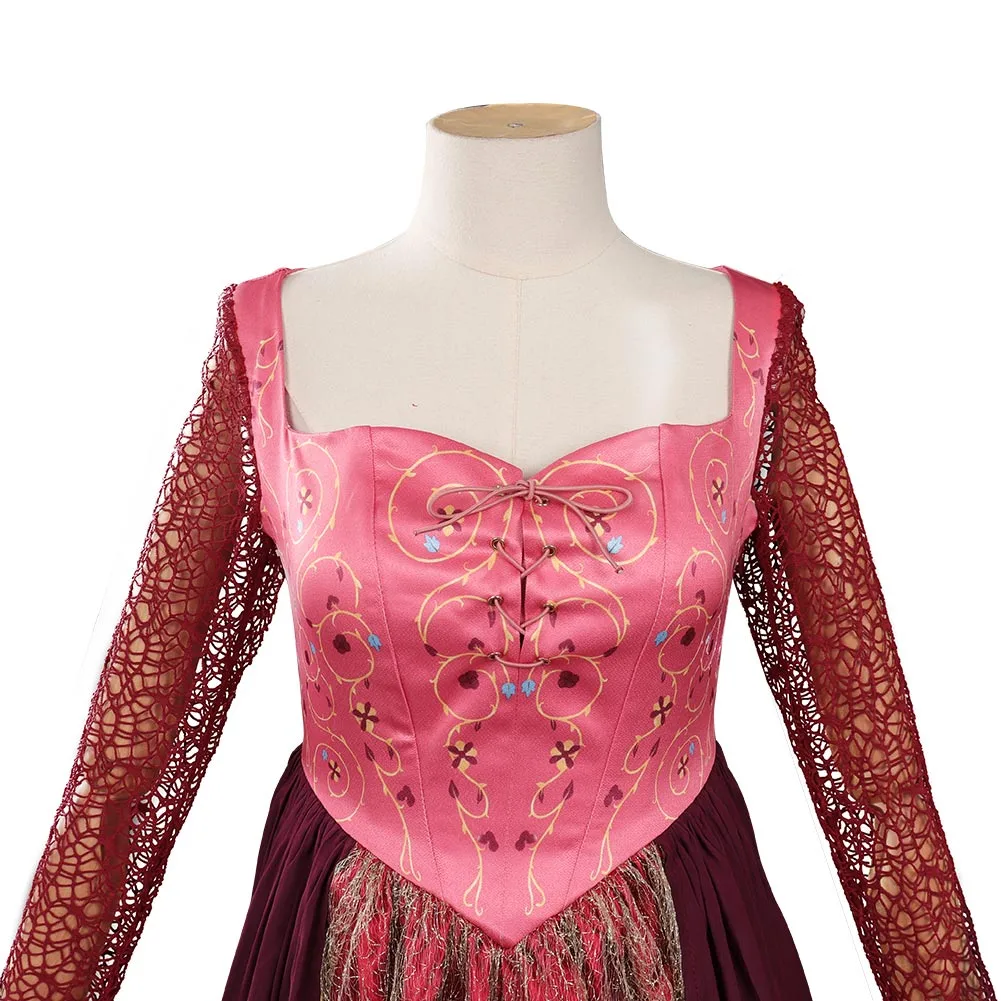 Adult Hocus Pocus 2 Sarah Sanderson Cosplay Costume Dress Outfits Halloween Carnival Suit 6 Adult Hocus Pocus 2 Sarah Sanderson Cosplay Costume Dress Outfits Halloween Carnival Suit - Image 6