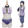 Plus Size Hinata Hyuga Swimsuit Cosplay Costume Top Shorts Headband Outfits