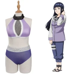 Plus Size Hinata Hyuga Swimsuit Cosplay Costume Top Shorts Headband Outfits
