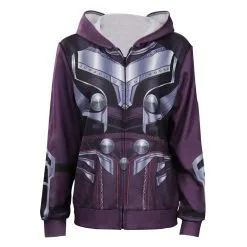 Thor: Love And Thunder Jane Foster Cosplay Hoodie Zip Up Coat Halloween Carnival Suit