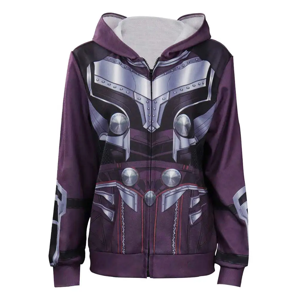 Thor: Love And Thunder Jane Foster Cosplay Hoodie Zip Up Coat Halloween Carnival Suit 1 Thor: Love And Thunder Jane Foster Cosplay Hoodie Zip Up Coat Halloween Carnival Suit