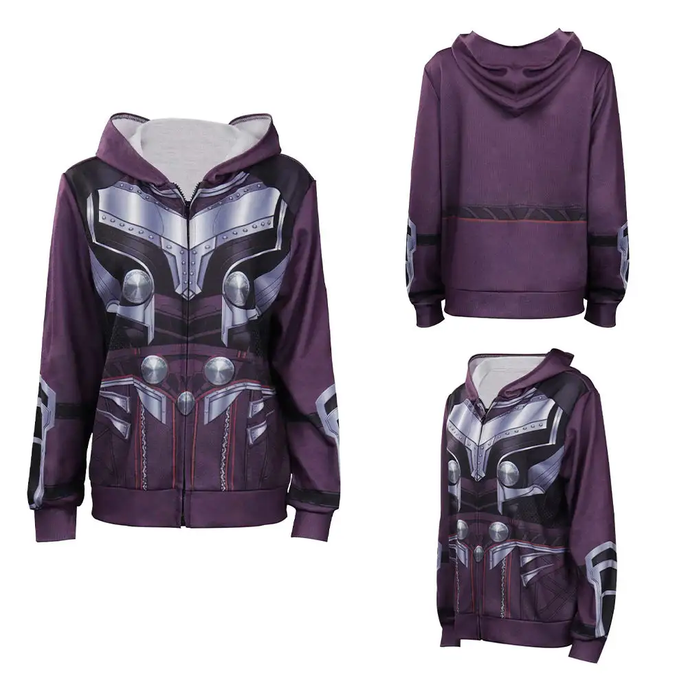 Thor: Love And Thunder Jane Foster Cosplay Hoodie Zip Up Coat Halloween Carnival Suit 2 Thor: Love And Thunder Jane Foster Cosplay Hoodie Zip Up Coat Halloween Carnival Suit - Image 2