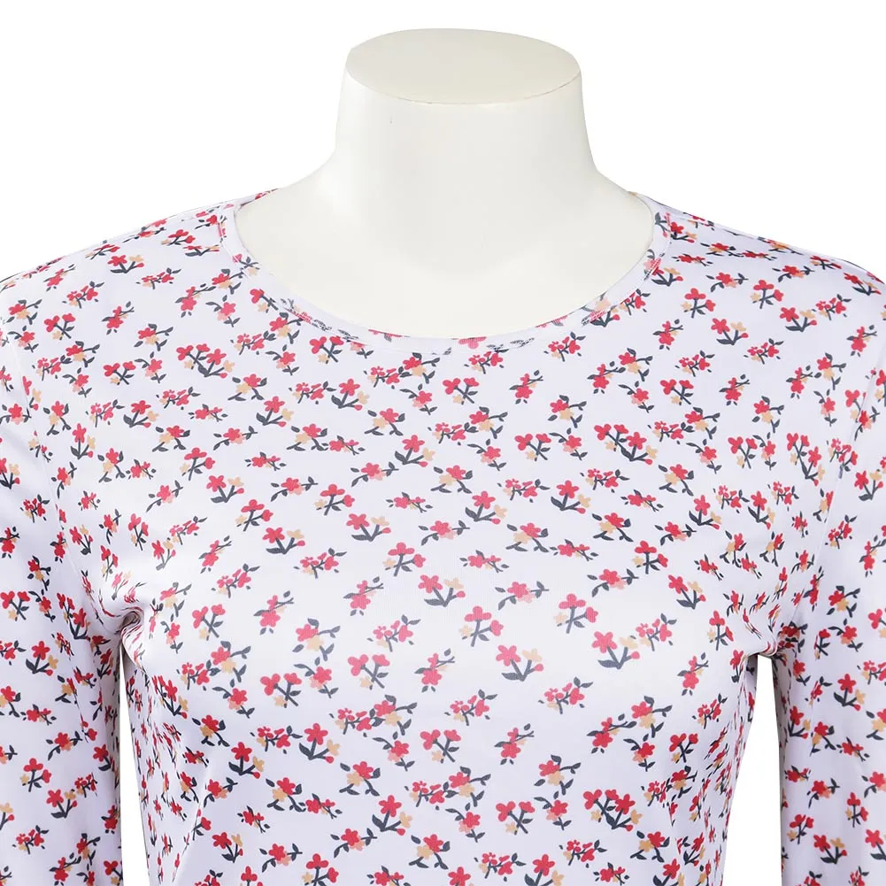 Stranger Things Season 4 - ElevenCosplay Costume Floral Long T-shirt Shirt Halloween Carnival Suit 6 Stranger Things Season 4 - ElevenCosplay Costume Floral Long T-shirt Shirt Halloween Carnival Suit - Image 6