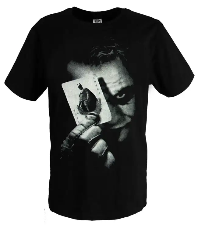 Batman Dark Knight Joker Black Cotton T-shirt Costume 2 Batman Dark Knight Joker Black Cotton T-shirt Costume - Image 2