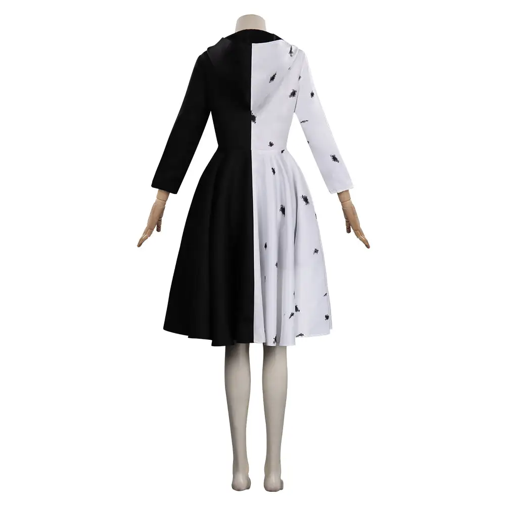 Cruella Dress Outfits Halloween Carnival Suit Cosplay Costume 4 Cruella Dress Outfits Halloween Carnival Suit Cosplay Costume - Image 4
