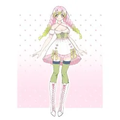 Mitsuri Kanroji Lolita Original Design Halloween Cosplay Costume