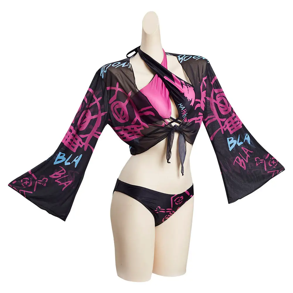 League Of Legends LoL Jinx Original Designers Top And Shorts Swimming Suit - Cossky® 5 League Of Legends LoL Jinx Original Designers Top And Shorts Swimming Suit - Cossky® - Image 5