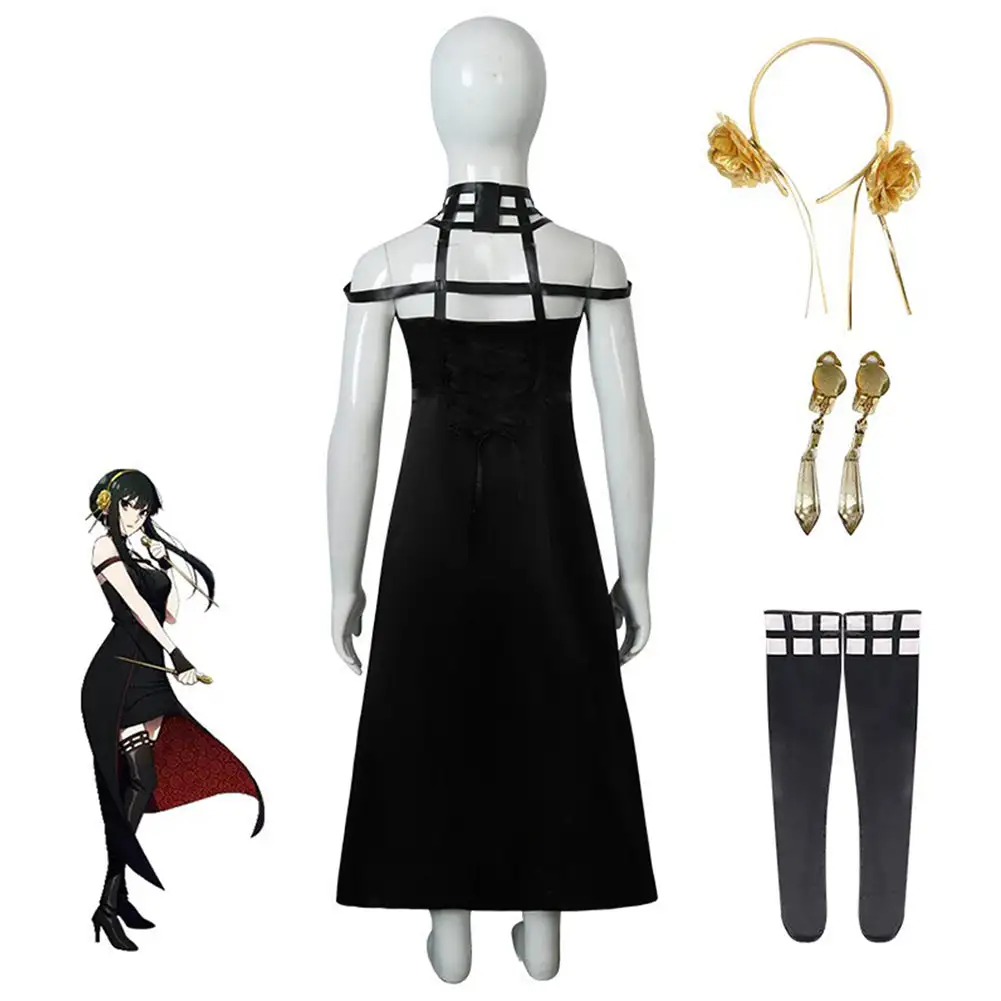 Kids Children Yor Forger Cosplay Costume Dress Accessories Outfits Halloween Carnival Suit 2 Kids Children Yor Forger Cosplay Costume Dress Accessories Outfits Halloween Carnival Suit - Image 2