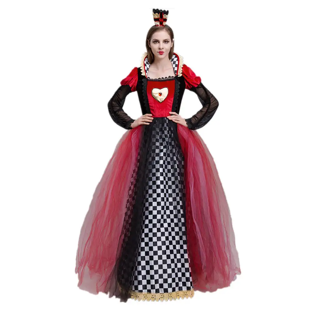Queen Of Hearts Red Queen Alice In Wonderland Cosplay Costume Outfits Halloween Carnival Suit 1 Queen Of Hearts Red Queen Alice In Wonderland Cosplay Costume Outfits Halloween Carnival Suit