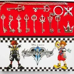 Kingdoms Hearts Keychain Necklace Pendant Gift12Pcs Collection Sets Cosplay Accessories