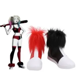 2019 Anime Harley Quinn Boots Costume Props Halloween Carnival Party Shoes Cosplay Shoes