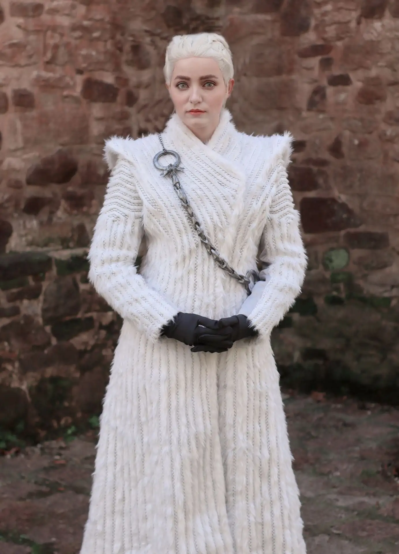 Game Of Thrones Daenerys Season 7 E6 Targaryen Outfit Dragonstone Snow Dress Cosplay Costume 11 Game Of Thrones Daenerys Season 7 E6 Targaryen Outfit Dragonstone Snow Dress Cosplay Costume - Image 11