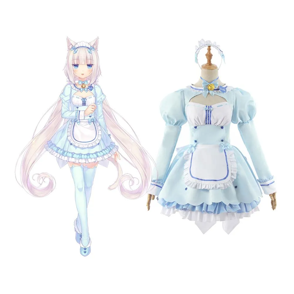 Nekopara Chocola/Vanilla Maid Dress Outfit Halloween Carnival Suit Cosplay Costume 1 Nekopara Chocola/Vanilla Maid Dress Outfit Halloween Carnival Suit Cosplay Costume